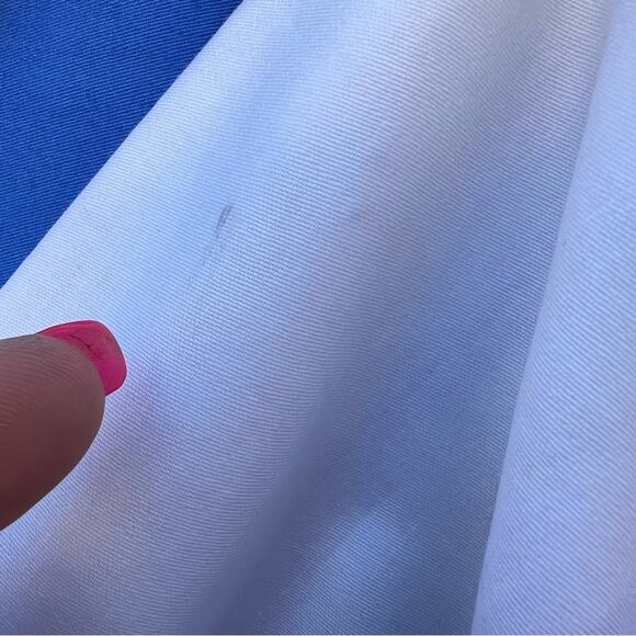 VTG 1970's Catherine Ogust for Penthouse Gallery blue white gold stripe dress S - Picture 10 of 11